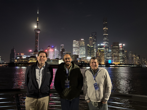 Walking by the Huangpu river in Shanghai with Vaughn and Jeff - Dec 2025